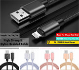 Braided USB Charging Phone Cable Data Cord Charger For iPhone 12 11 7 X 8 6 iPad