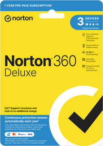 DELUXE Norton 360 2024 Antivirus software for 3 Devices VPN DARK WEB E- License